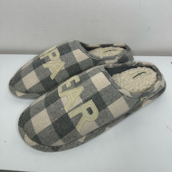 Dearfoams Men's Papa Bear Buffalo Checker Print Slippers Size Medium 9-10 NWOT - Picture 5 of 9